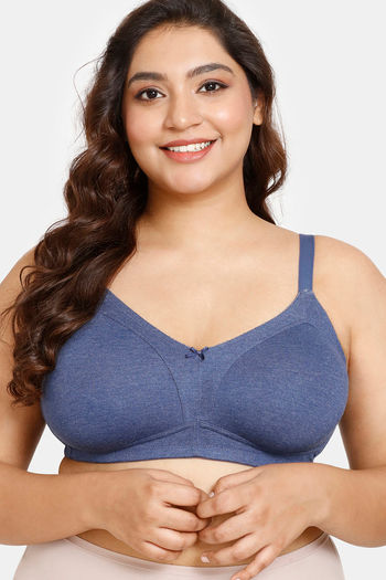 Buy Rosaline Everyday Double Layered Non Wired 3/4th Coverage Super Support Bra - Blue Depth